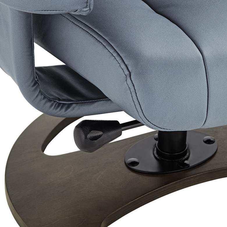 Image 4 Bruce Bermuda Gray Faux Leather Swivel Recliner and Ottoman more views