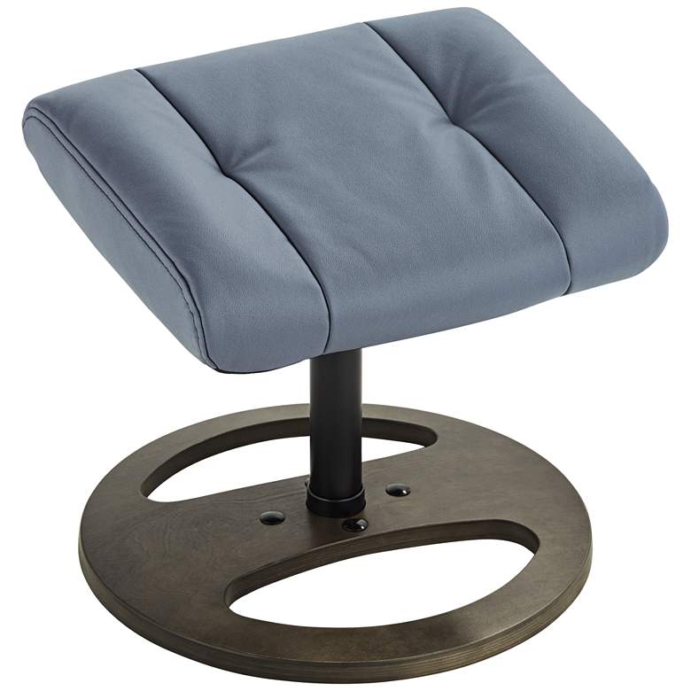 Image 5 Bruce Bermuda Gray Faux Leather Swivel Recliner and Ottoman more views