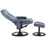 6_Bruce Bermuda Gray Faux Leather Swivel Recliners and Ottomans Set of 2 more views