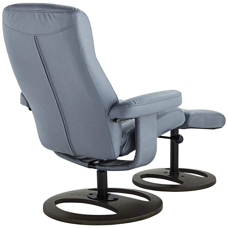 Image 7 Bruce Bermuda Gray Faux Leather Swivel Recliners and Ottomans Set of 2 more views