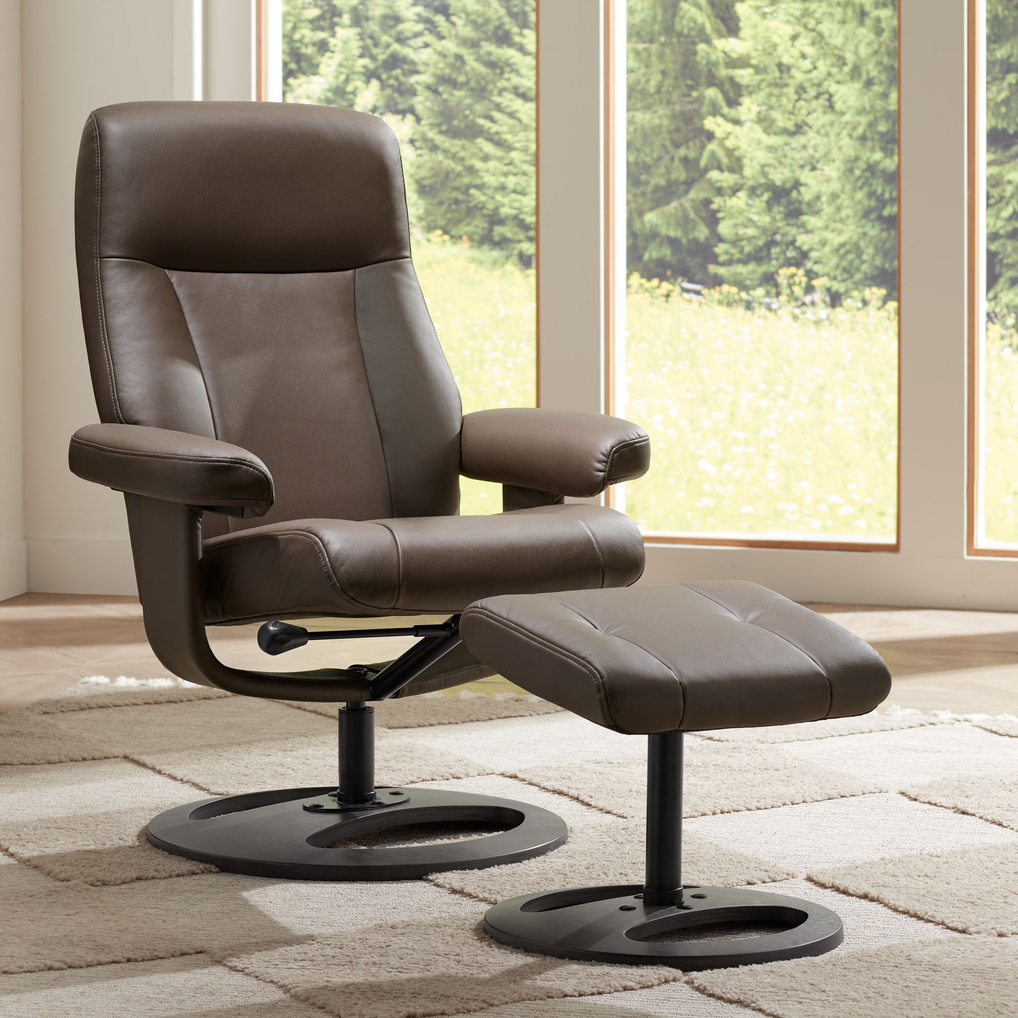Bruce Chocolate and Slate 2-Piece Recliner and Table Set