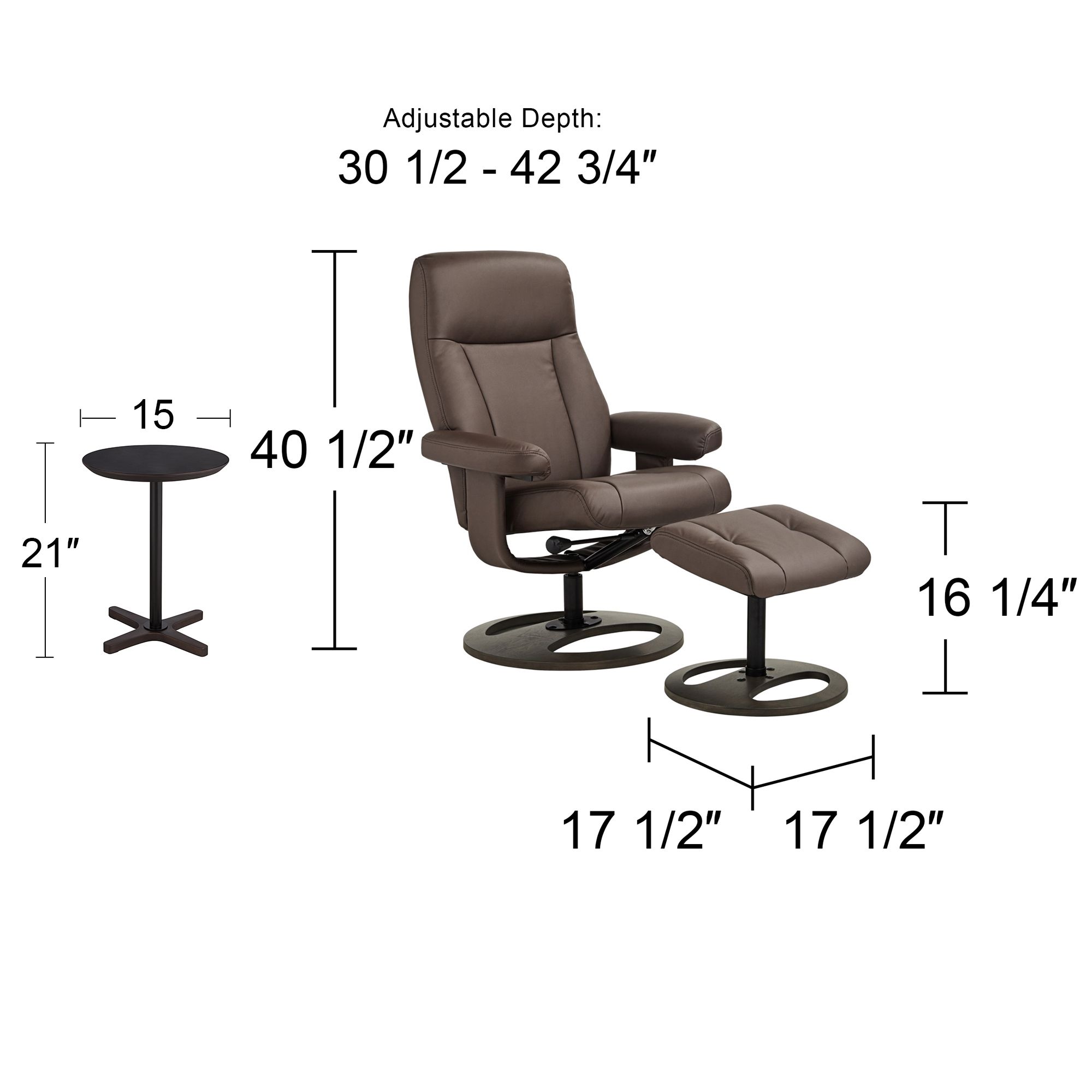 Bruce Chocolate and Slate 2-Piece Recliner and Table Set