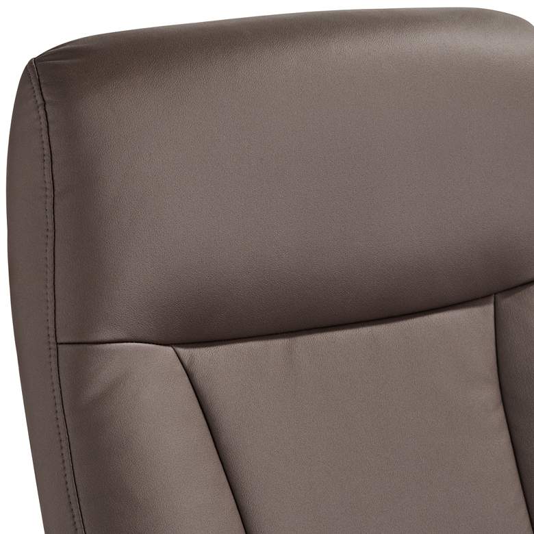Image 2 Bruce Chocolate Faux Leather Swivel Recliner and Ottoman more views