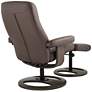 Bruce Chocolate Faux Leather Swivel Recliner and Ottoman