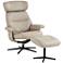 Bruce Mushroom Faux Leather Swivel Recliner and Slanted Ottoman