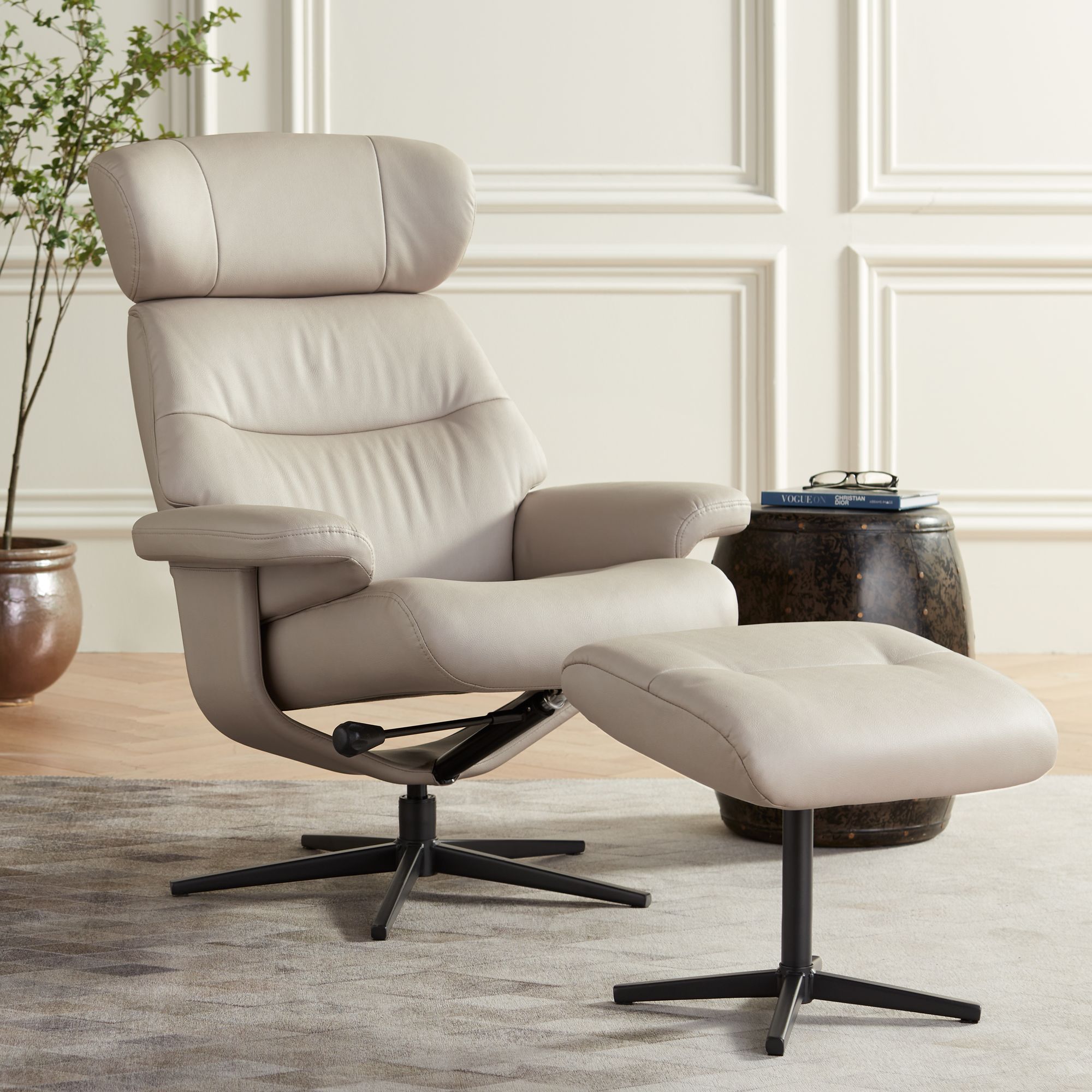 Leather swivel chair and stool hotsell