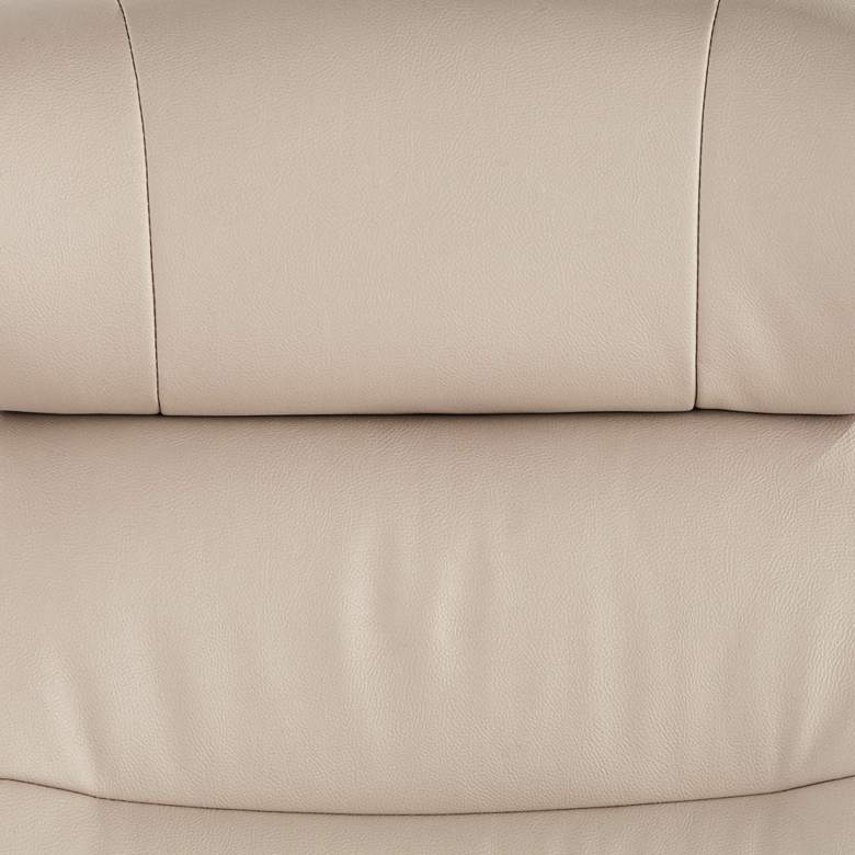 Image 3 Bruce Mushroom Faux Leather Swivel Recliner and Slanted Ottoman more views