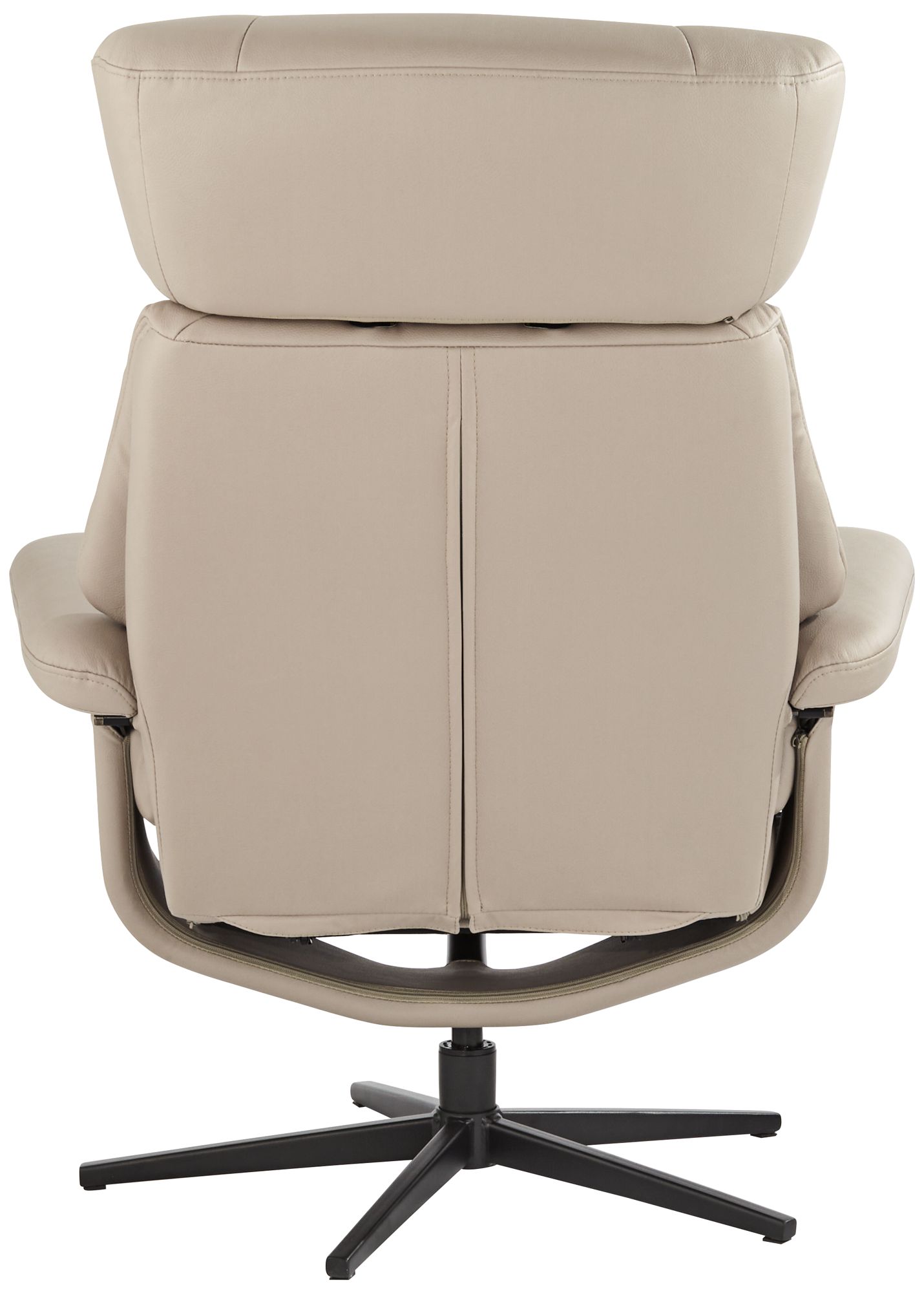 Bruce Mushroom Faux Leather Swivel Recliner and Slanted Ottoman