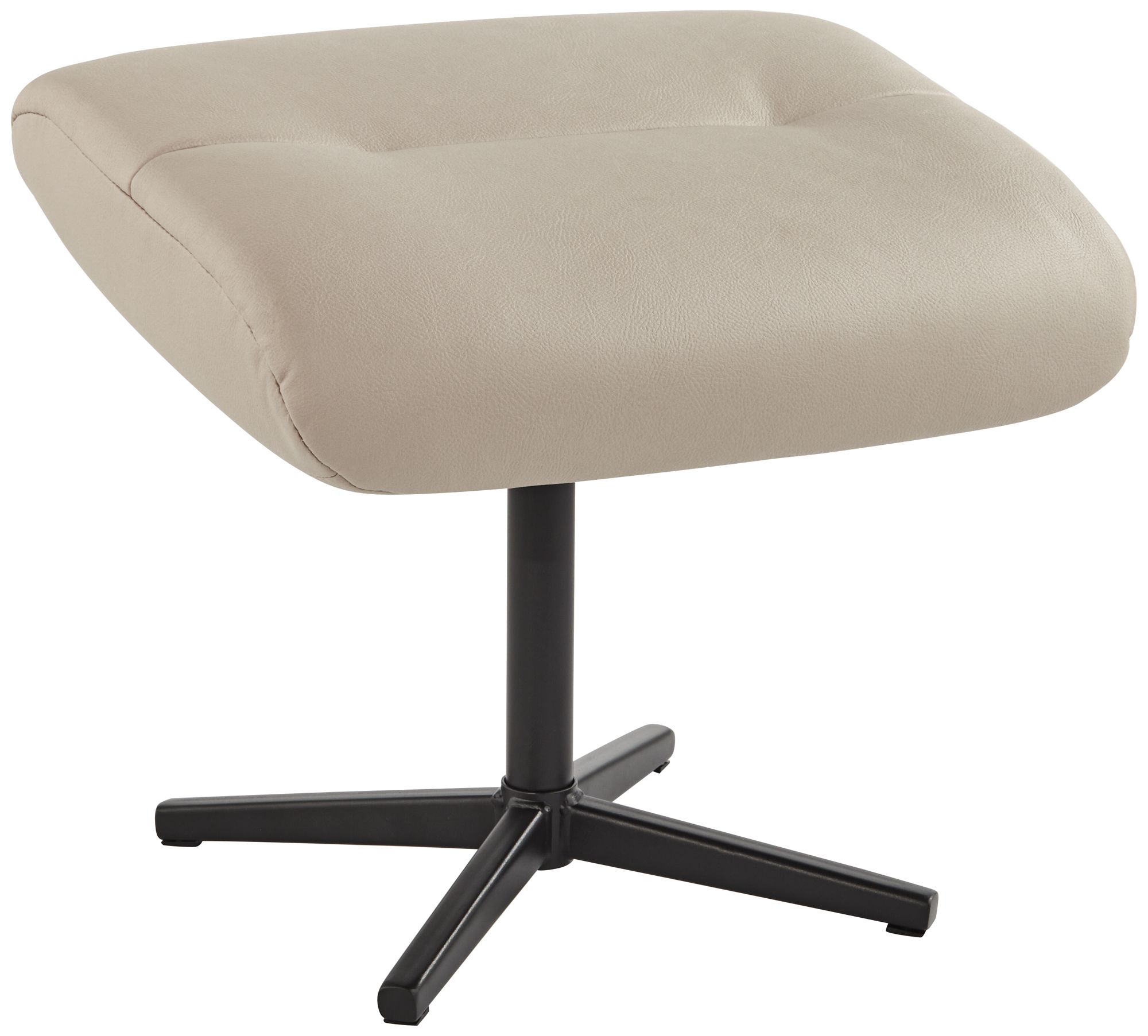 Bruce Mushroom Faux Leather Swivel Recliner and Slanted Ottoman