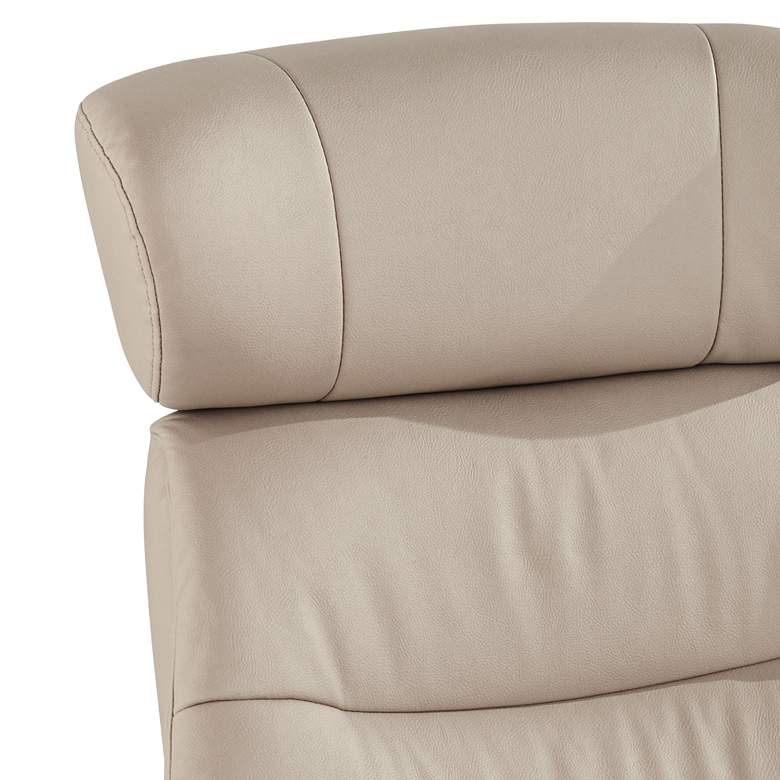 Image 4 Bruce Mushroom Faux Leather Swivel Recliner and Slanted Ottoman more views