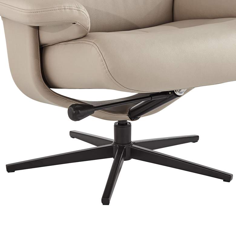 Image 6 Bruce Mushroom Faux Leather Swivel Recliner and Slanted Ottoman more views