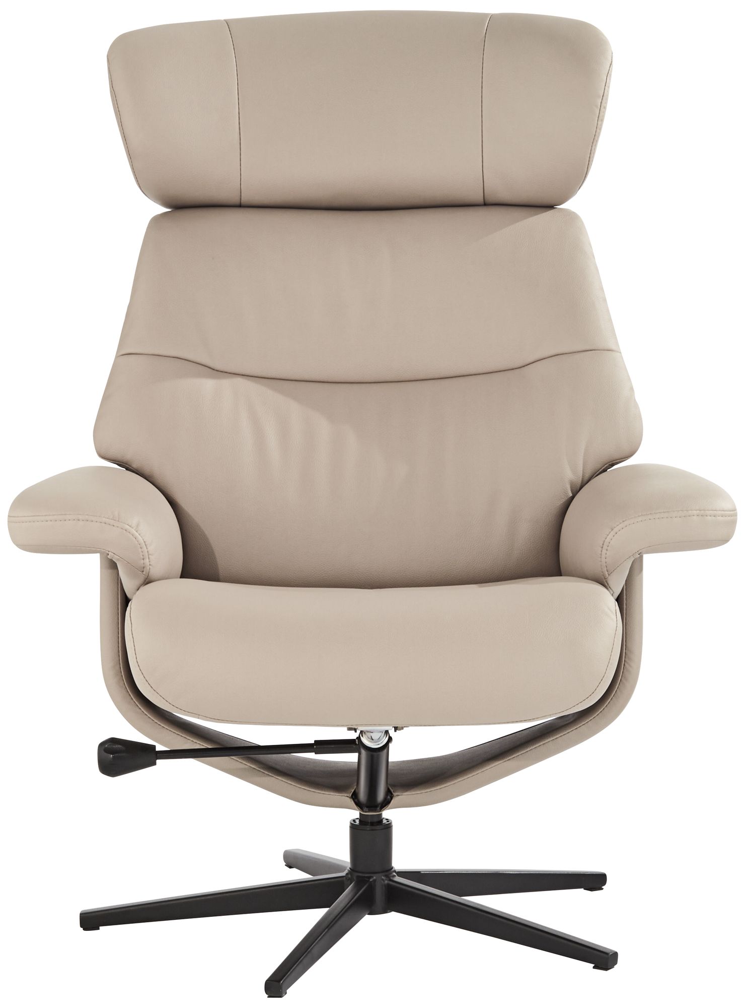 Bruce Mushroom Faux Leather Swivel Recliner and Slanted Ottoman