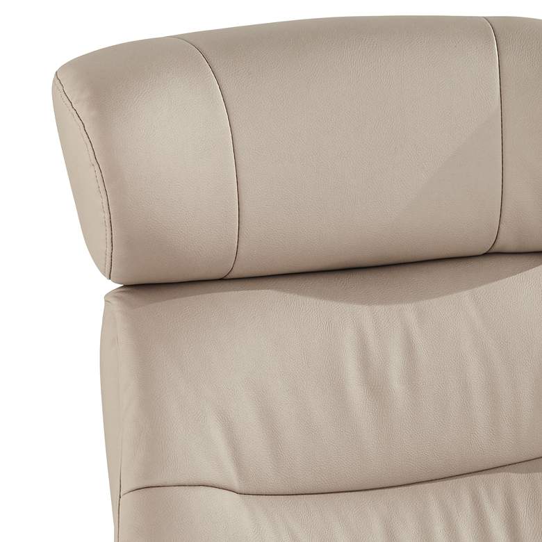 Image 3 Bruce Mushroom Faux Leather Swivel Recliners and Ottomans Set of 2 more views