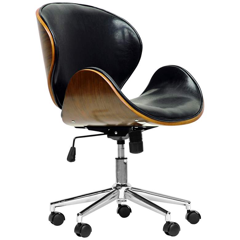 Image 1 Bruce Walnut and Black Modern Office Chair