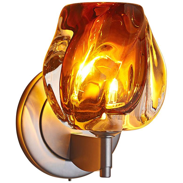Image 1 Bruck Aurora 6 1/2"H Amber Glass LED Wall Sconce