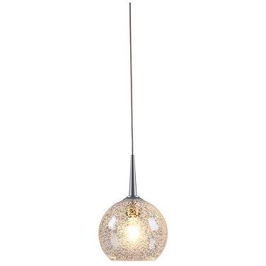 Bruck Bobo 1 4"W Matte Chrome Mini Pendant w/ Seeded Glass