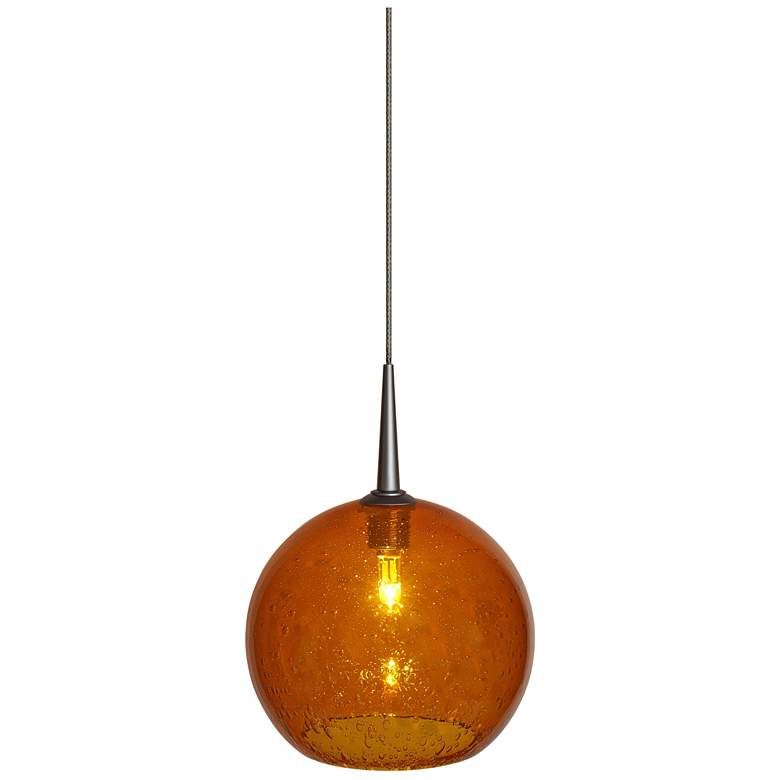 Image 1 Bruck Bobo-2 Chrome and Amber Glass 6" Wide Mini Pendant.
