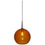 Bruck Bobo-2 Chrome and Amber Glass 6" Wide Mini Pendant.