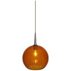 Bruck Bobo-2 Chrome and Amber Glass 6" Wide Mini Pendant.