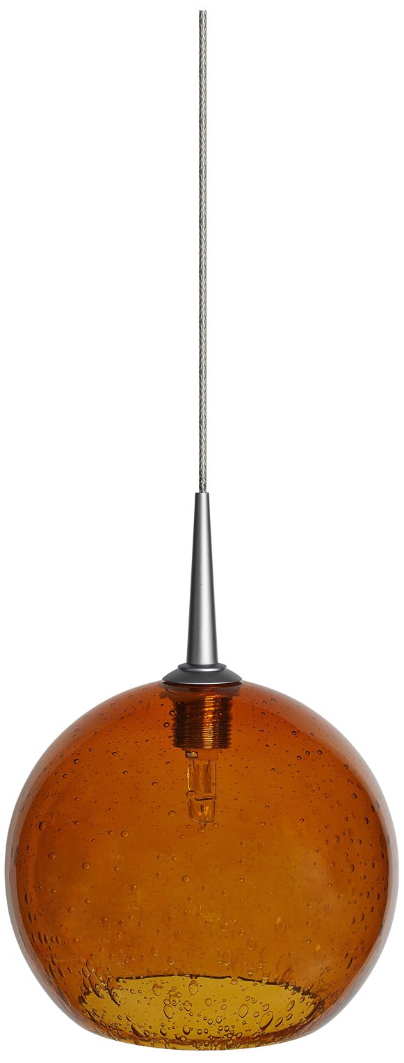 Thumbnail2 of Bruck Bobo-2 Chrome and Amber Glass 6" Wide Mini Pendant. more views