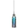 Bruck Capella 9.7" High Chrome and Handcrafted Blue Glass LED Pendant
