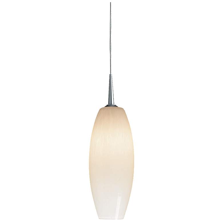Image 1 Bruck Ciro 3 3/4" Wide Chrome Mini Pendant with White Glass