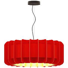 Image1 of Bruck Clarissa 29 1/4" Wide Red and Ash Wood Pendant Light