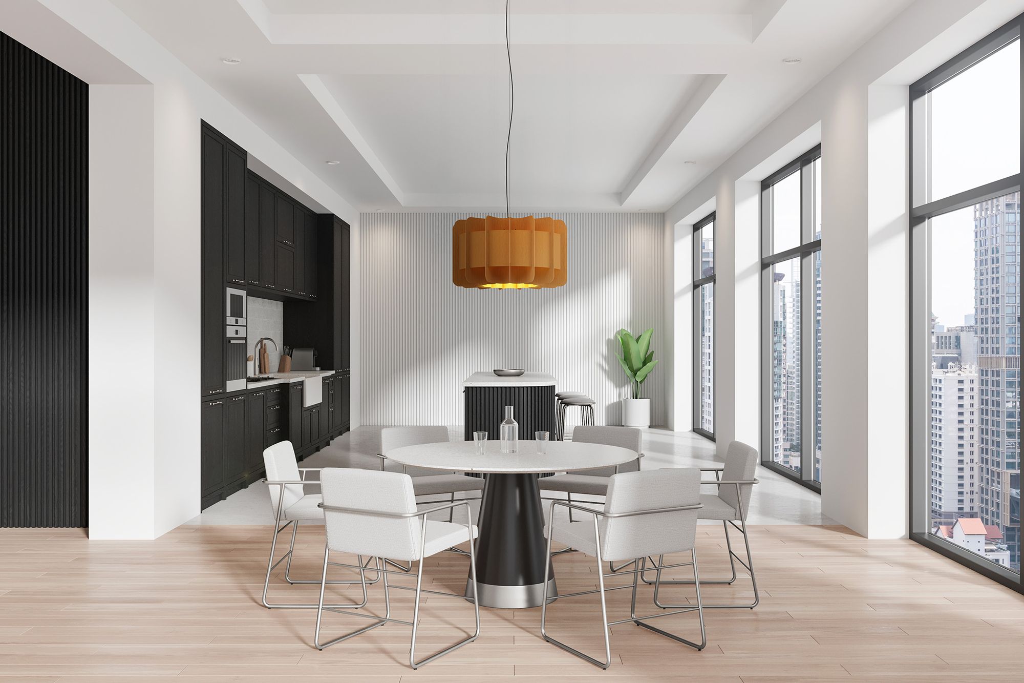 Image 2 Bruck Clarissa 29 3/4" Wide Petribi with Ash Pendant Light - Made to Order more views