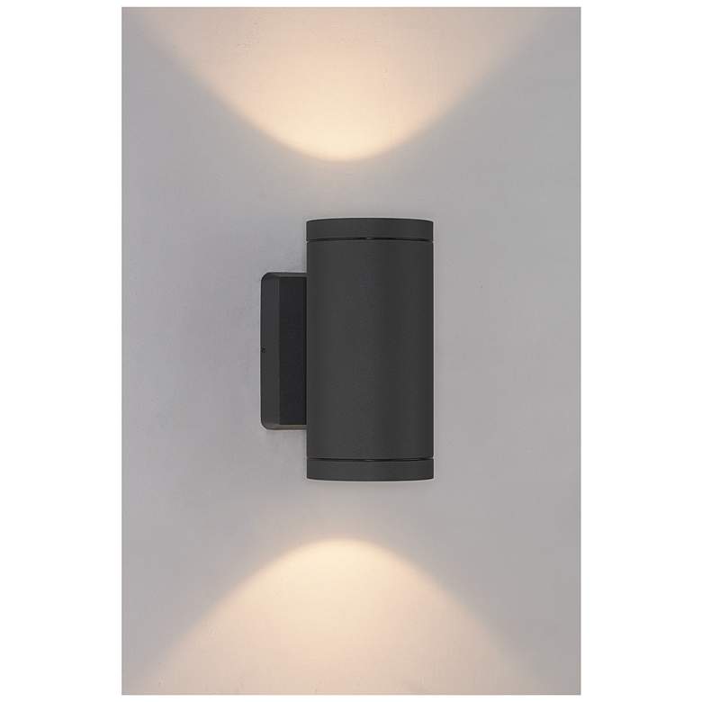 Image 1 Bruck Cylinder 8" High Anthracite LED Outdoor Wall Light