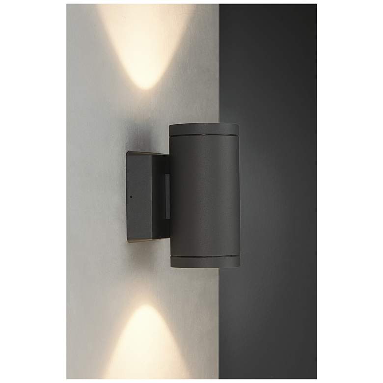 Image 2 Bruck Cylinder 8" High Anthracite LED Outdoor Wall Light more views