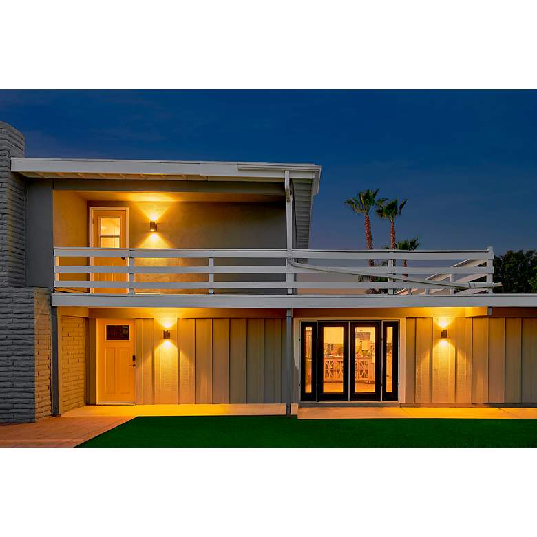 Image 4 Bruck Cylinder 8" High Anthracite LED Outdoor Wall Light more views