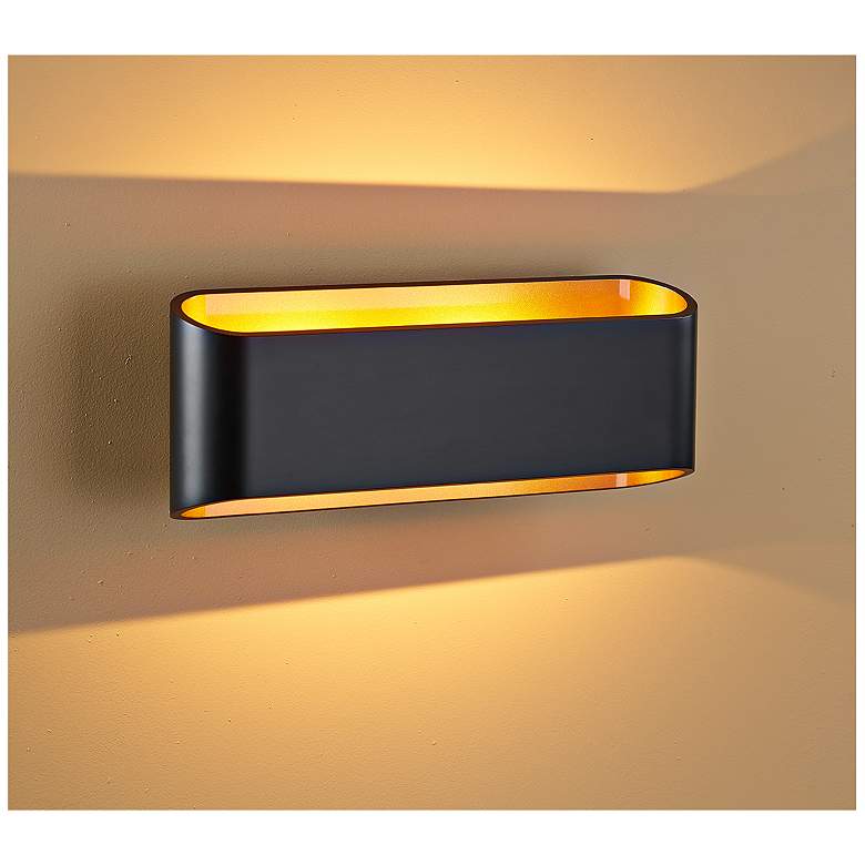 Image 2 Bruck Eclipse 4 1/2" High 2-Light Black LED Wall Sconce more views