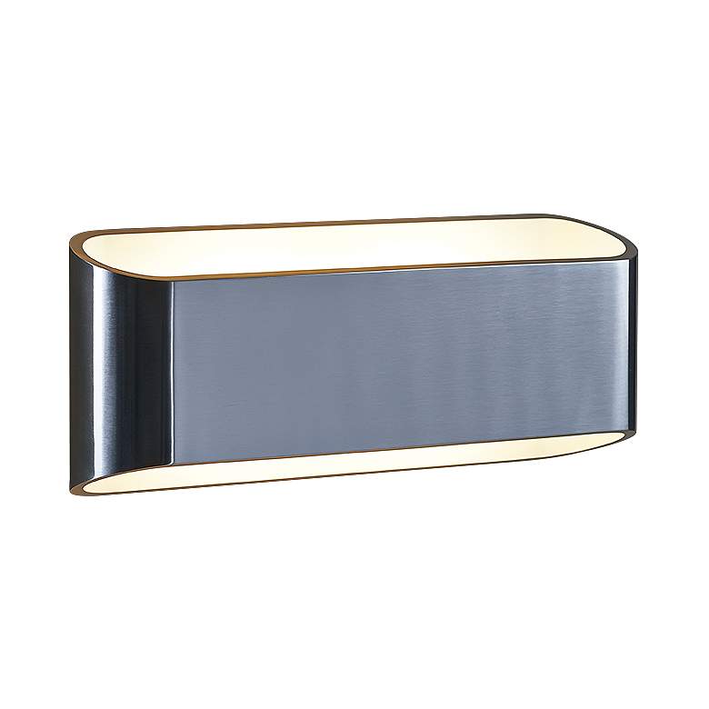 Image 1 Bruck Eclipse 4 1/2 inchH 2-Light Brushed Chrome LED Wall Sconce