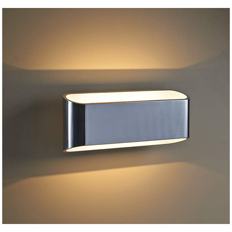 Image 2 Bruck Eclipse 4 1/2 inchH 2-Light Brushed Chrome LED Wall Sconce more views