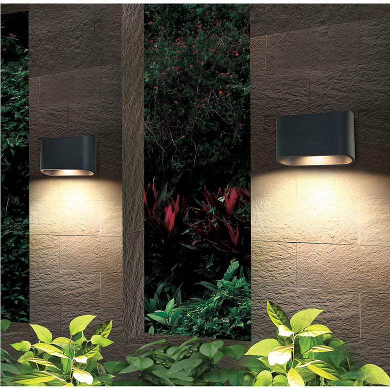 Image 3 Bruck Eclipse 5" High Anthracite Black Outdoor LED Wall Light more views