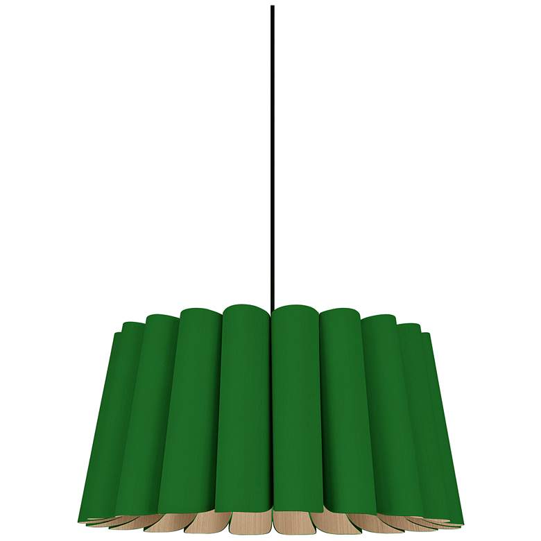 Image 1 Bruck Lighting Renata WEP 22 inch Wide Green Shade Modern Wood Pendant