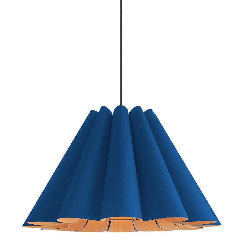 Image 1 Bruck Lora 27 1/2" Wide Blue and Ash Wood Pendant Light