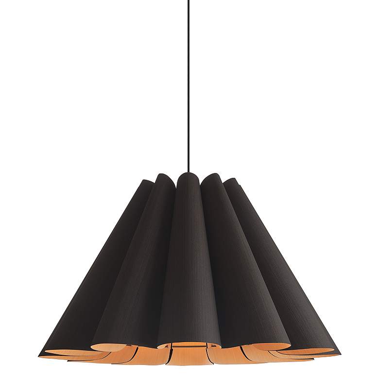 Image 1 Bruck Lora 27 1/2 inch Wide Ebony and Ash Wood Pendant Light