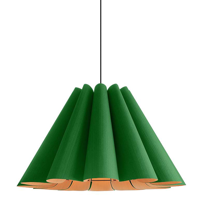 Image 1 Bruck Lora 27 1/2" Wide Green and Ash Wood Pendant Light