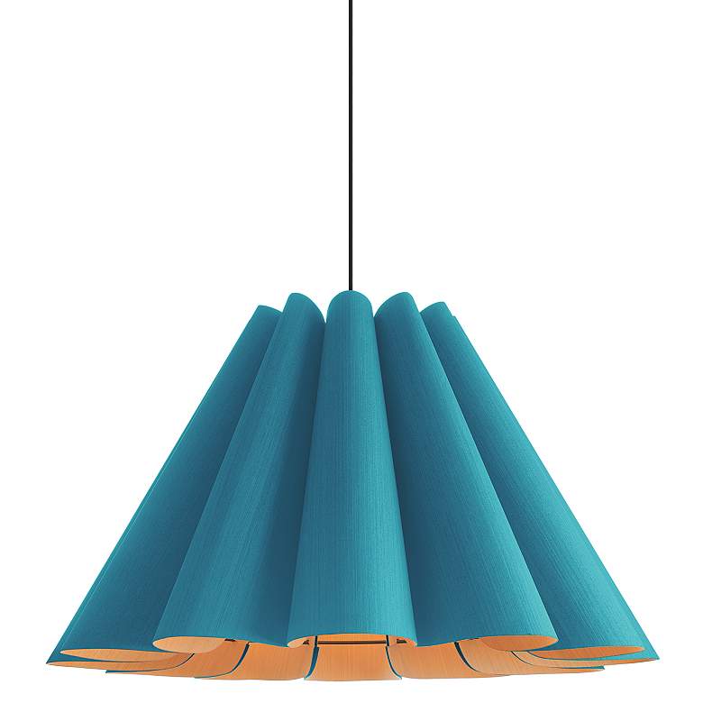 Image 1 Bruck Lora 27 1/2"W Light Petrol and Ash Wood Pendant Light