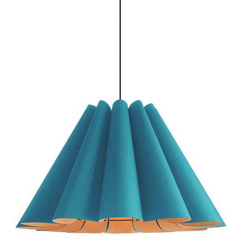 Image 1 Bruck Lora 27 1/2 inchW Light Petrol and Ash Wood Pendant Light