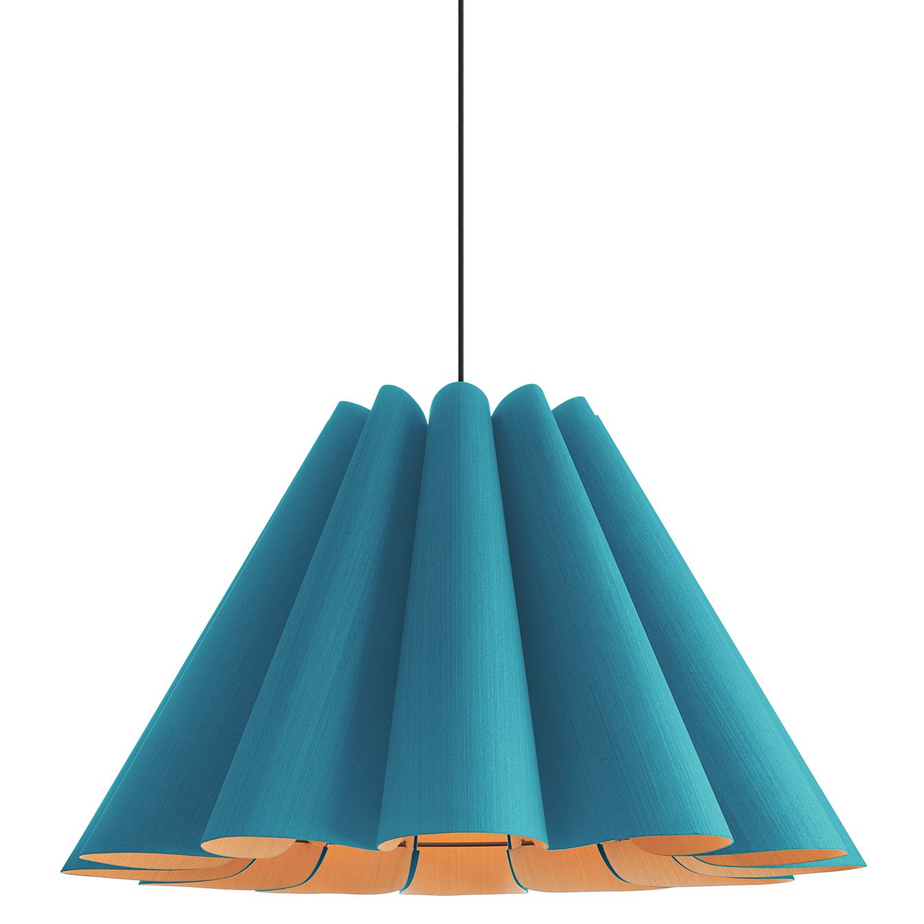 Bruck Lora 27 1/2"W Light Petrol and Ash Wood Pendant Light - Made to Order