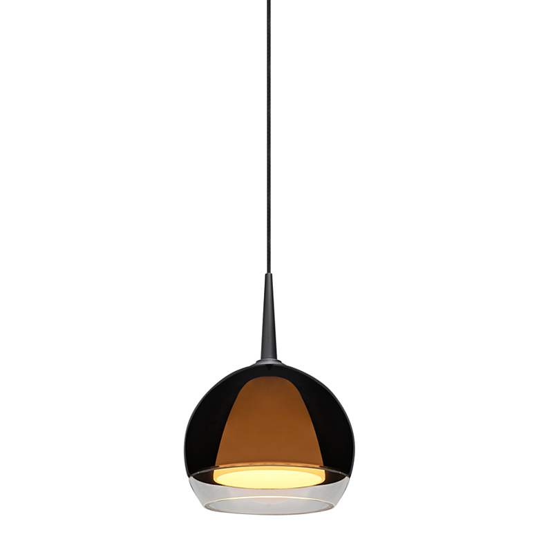 Image 1 Bruck Matrix 4 3/4" Wide Smoky Metal Glass LED Mini Pendant