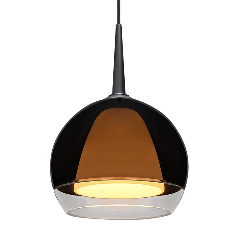 Image 2 Bruck Matrix 4 3/4" Wide Smoky Metal Glass LED Mini Pendant more views