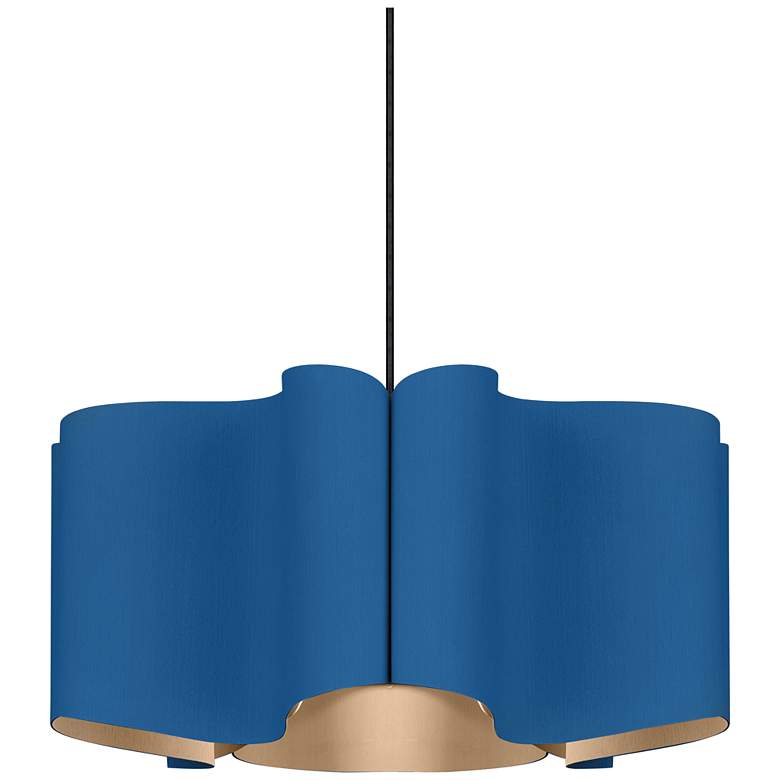 Image 1 Bruck Paulina 19 3/4" Wide Blue Wooden Pendant Light