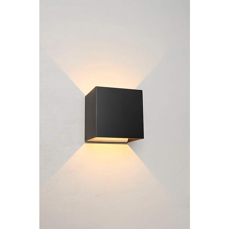 Image 3 Bruck QB 4 1/2" High Black Metal ADA LED Up/Down Wall Sconce more views