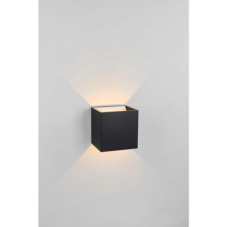 Image 4 Bruck QB 4 1/2" High Black Metal ADA LED Up/Down Wall Sconce more views