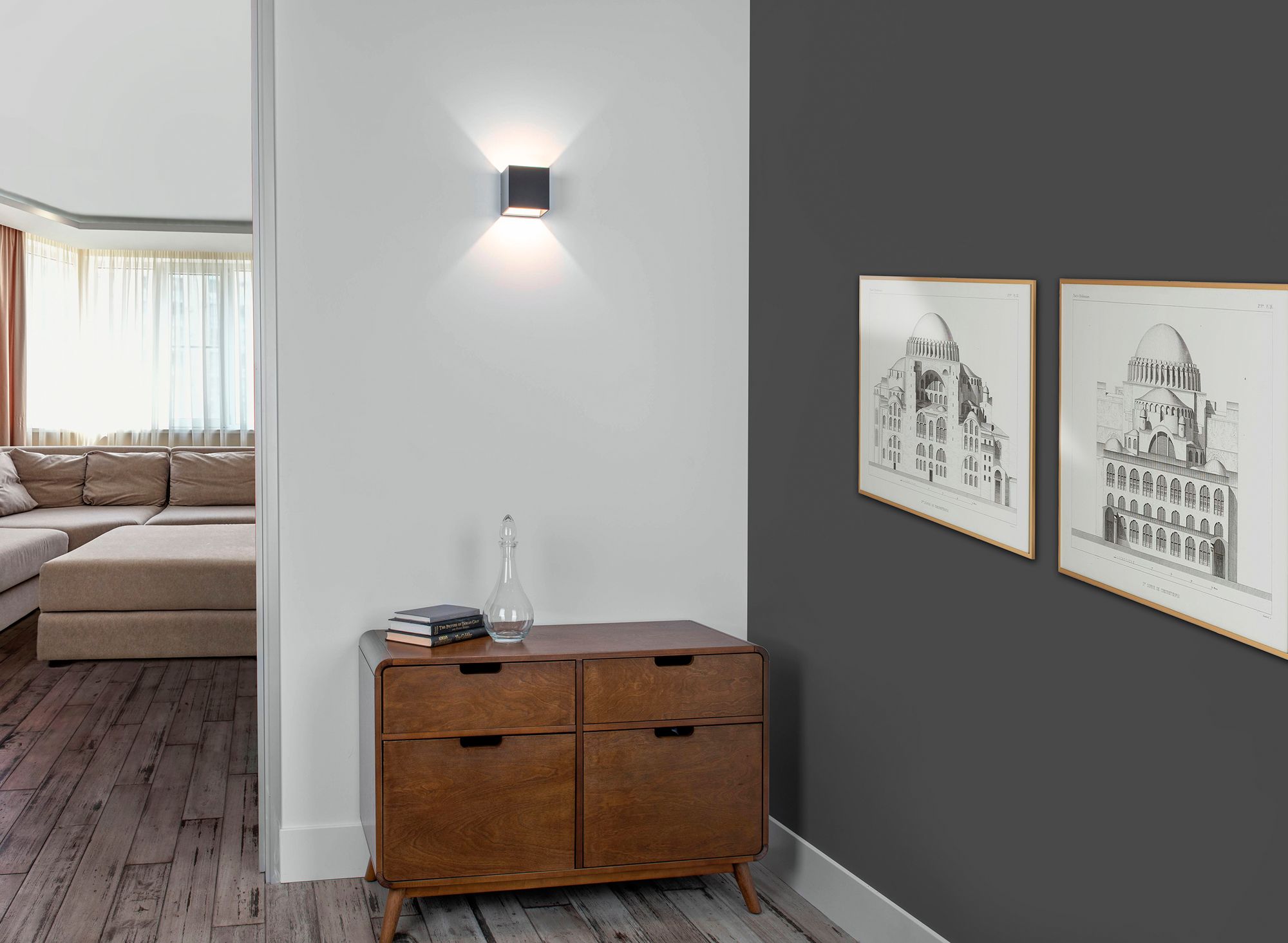 Bruck QB 4 1/2" High Black Metal ADA LED Up/Down Wall Sconce