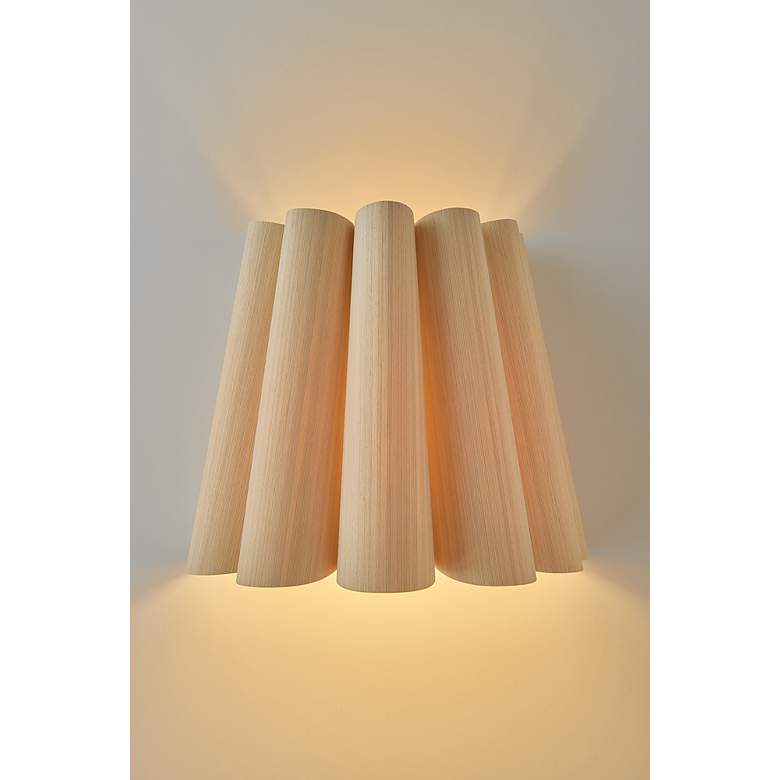 Image 3 Bruck Renata 11 3/4" High Ash Wood Wall Sconce more views