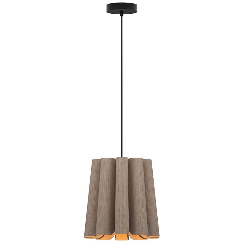 Image 1 Bruck Renata 12 1/2"W Gray Oak and Ash Wood Pendant Light